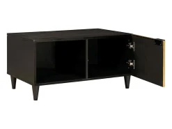Mesa de Café Negro y dorado 80 x 50 x 40 cm