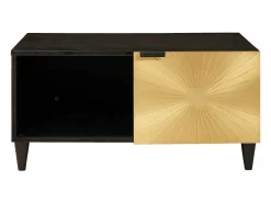 Mesa de Café Negro y dorado 80 x 50 x 40 cm