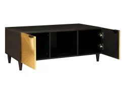Mesa de Café Negro y dorado 100 x 54 x 40 cm
