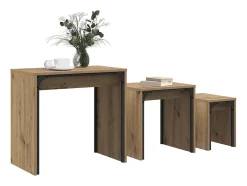 Mesa de Café Nido 3 piezas Roble artisan 60 x 35 x 56 cm