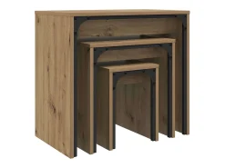 Mesa de Café Nido 3 piezas Roble artisan 60 x 35 x 56 cm