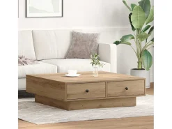 Mesa de Café Roble artisan 90 x 90 x 28 cm Madera contrachapada