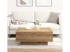 Mesa de Café Roble artisan 80 x 80 x 31 cm Madera contrachapada