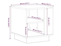 Mesa de Café Roble negro 40 x 40 x 43 cm Madera contrachapada