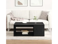 Mesa de Café Roble negro 90 x 67 x 33 cm Madera contrachapada