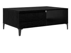 Mesa de Café Roble negro 90 x 60 x 35 cm Madera contrachapada