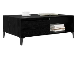 Mesa de Café Roble negro 90 x 60 x 35 cm Madera contrachapada