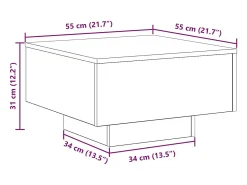 Mesa de Café Roble negro 55 x 55 x 31 cm Madera contrachapada