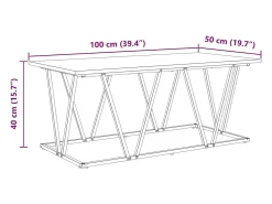 Mesa de Café Roble negro 100 x 50 x 40 cm