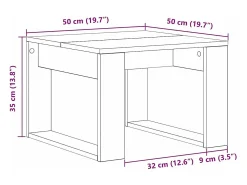 Mesa de Café Roble negro 50 x 50 x 35 cm Madera contrachapada