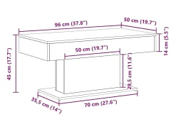Mesa de Café Roble negro 96 x 50 x 45 cm Madera contrachapada