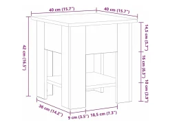 Mesa de Café Roble negro 40 x 40 x 42 cm Madera contrachapada