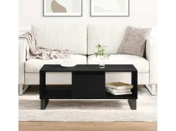 Mesa de Café Roble negro 90 x 50 x 36.5 cm Madera contrachapada