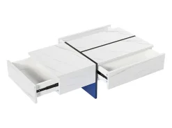 Mesa de centro - con sistema de iluminación LED controlado por aplicación - Blanco