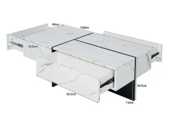 Mesa de centro - con sistema de iluminación LED controlado por aplicación - Blanco