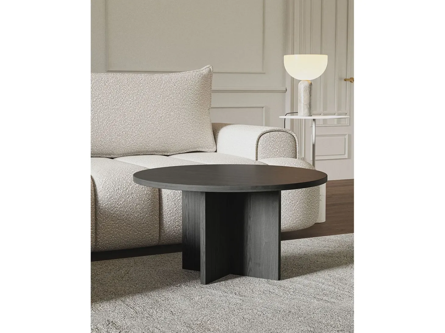 Mesa de centro - redonda 76x76 cm - Color Roble Lindberg - OVO