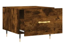 Mesa de centro 2 unidades madera ingeniería roble ahumado 50x50x40cm
