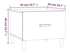 Mesa de centro 2 unidades madera ingeniería roble ahumado 50x50x40cm