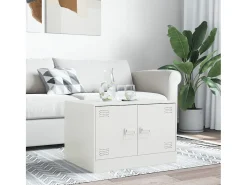 Mesa de centro acero blanco 67x50x44 cm