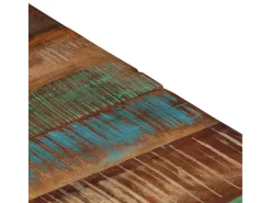 Mesa de centro acero inoxidable y madera reciclada plateado
