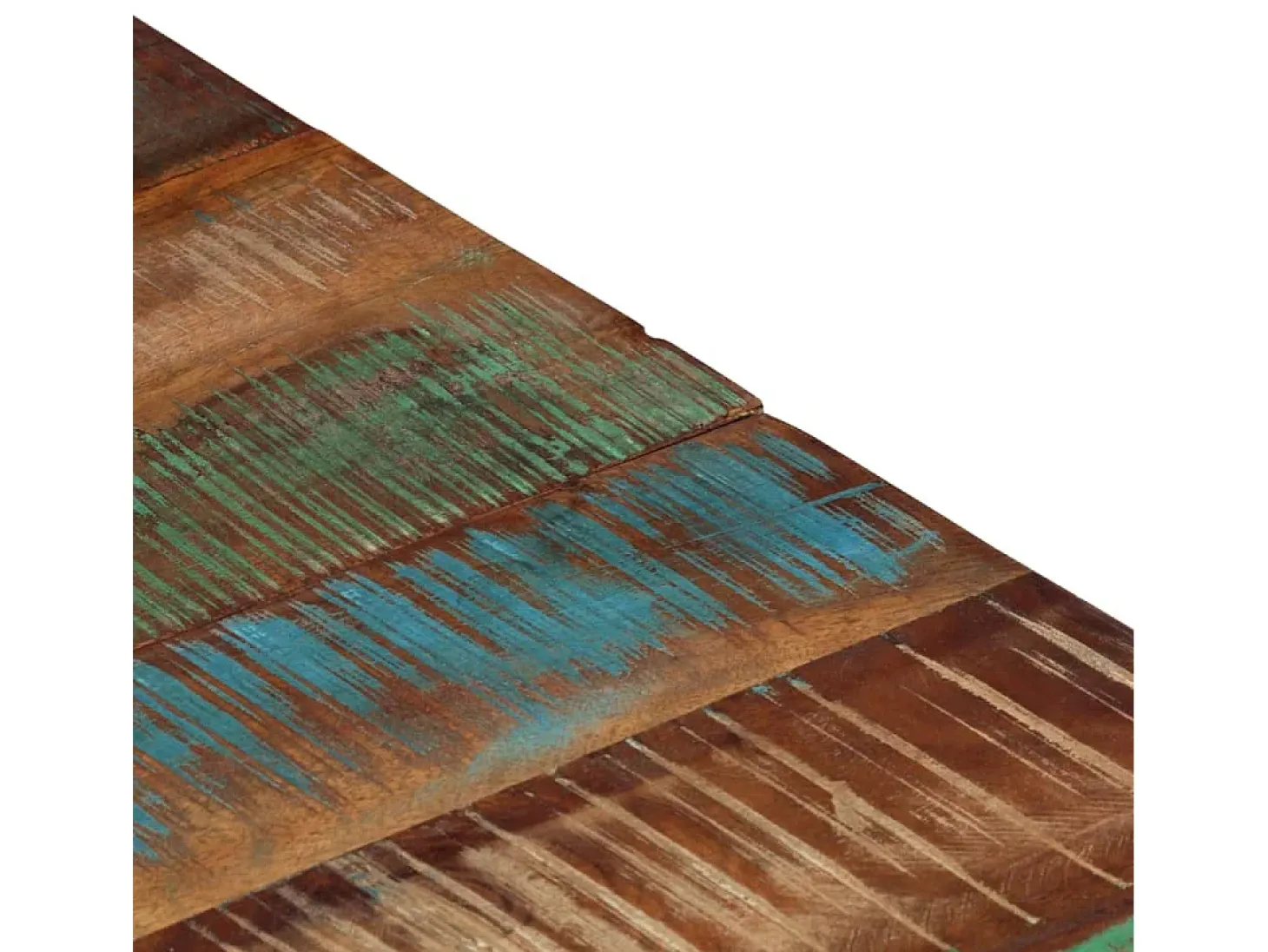 Mesa de centro acero inoxidable y madera reciclada plateado