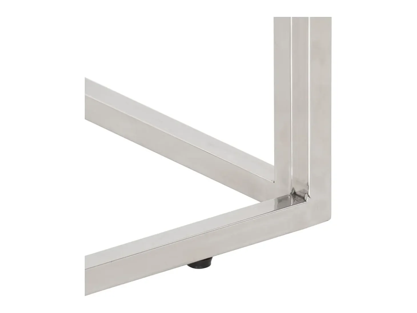 Mesa de centro acero inoxidable y madera maciza acacia plateado