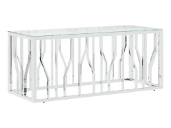 Mesa de centro acero inoxidable y vidrio 110x45x45 cm ES24003