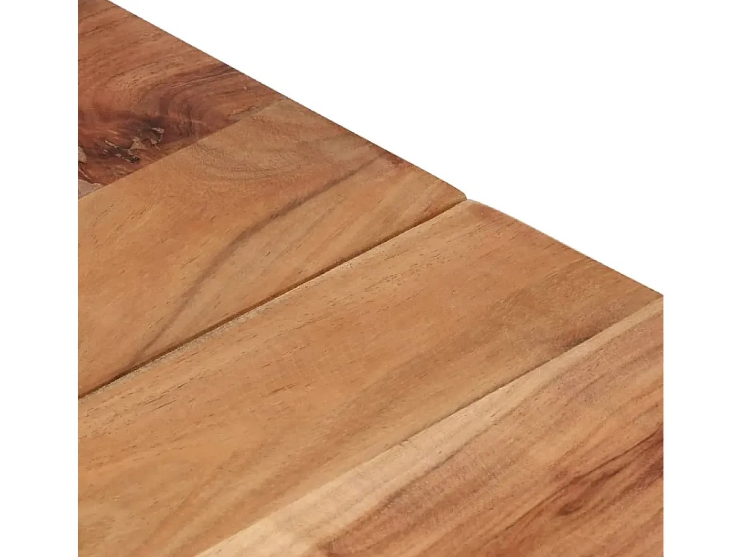 Mesa de centro acero inoxidable plateado y madera maciza acacia