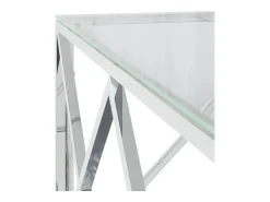 Mesa de centro acero inoxidable y vidrio 80x80x40 cm