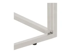 Mesa de centro acero inoxidable madera maciza traviesa plateado