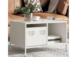 Mesa de centro acero laminado en frío blanco 68,5x50x43,5 cm