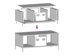 Mesa de centro acero laminado en frío rosa 101,5x50x43,5 cm