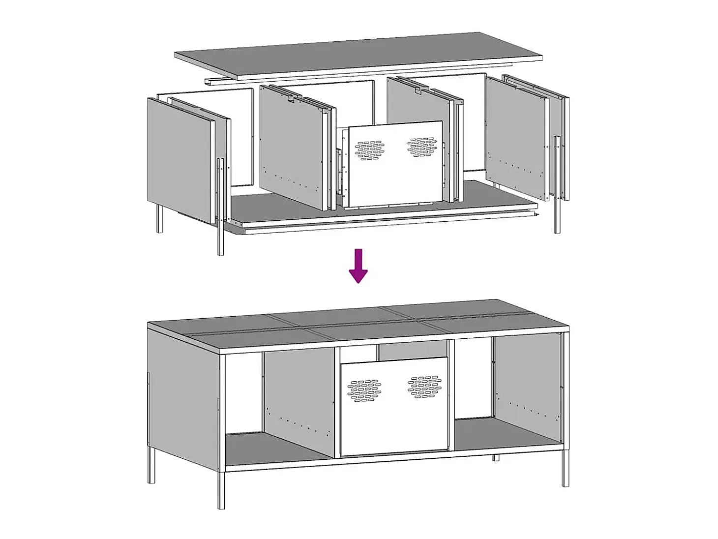 Mesa de centro acero laminado en frío antracita 101,5x50x43,5cm