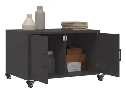 Mesa de centro acero laminado en frío negro 68x50x43,5 cm