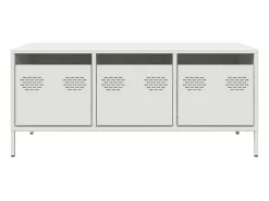 Mesa de centro acero laminado en frío blanco 101,5x50x43,5 cm