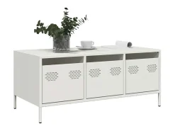 Mesa de centro acero laminado en frío blanco 101,5x50x43,5 cm