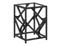 Mesa de centro acero superficie vidrio transparente 30x30x41 cm