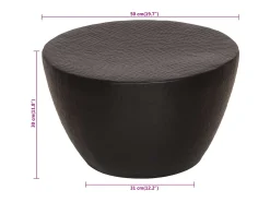 Mesa de centro aluminio martillado latón negro Ø 50x30 cm