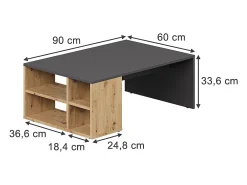 Mesa de centro antracita 90x60x33.6 danny