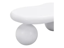 Mesa de centro blanca - Mesa de centro con luces LED y patas redondas blancas - diseño en forma de nube - para sala de estar y habitación infantil