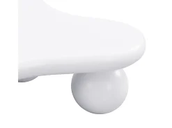 Mesa de centro blanca - Mesa de centro con luces LED y patas redondas blancas - diseño en forma de nube - para sala de estar y habitación infantil