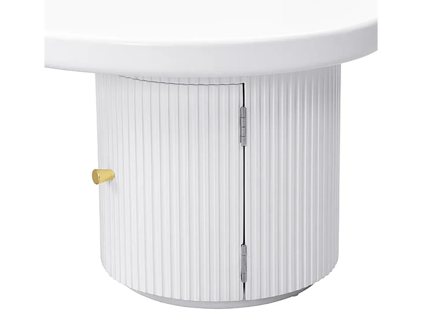 Mesa de centro blanca con puerta, diseño asimétrico, MDF