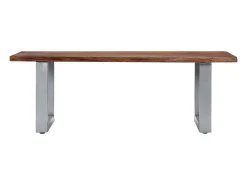 Mesa de centro borde natural madera maciza acacia 115x60x40 cm