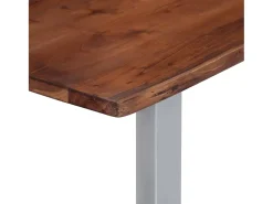 Mesa de centro borde natural madera maciza acacia 115x60x40 cm