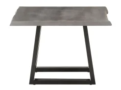 Mesa de centro borde natural madera maciza acacia 60x60x40 cm ES26027