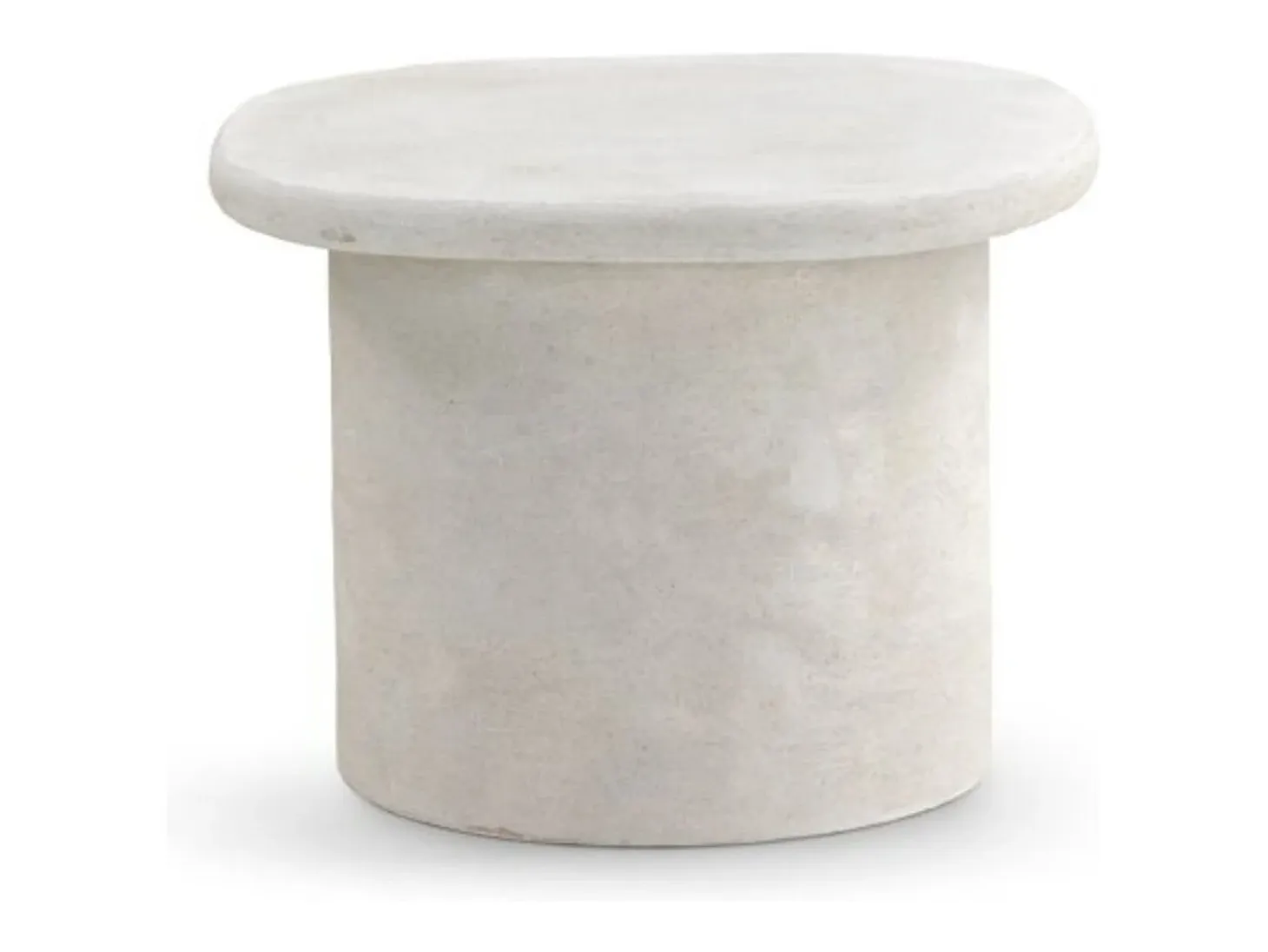 Mesa de centro color cemento blanco de poliresina