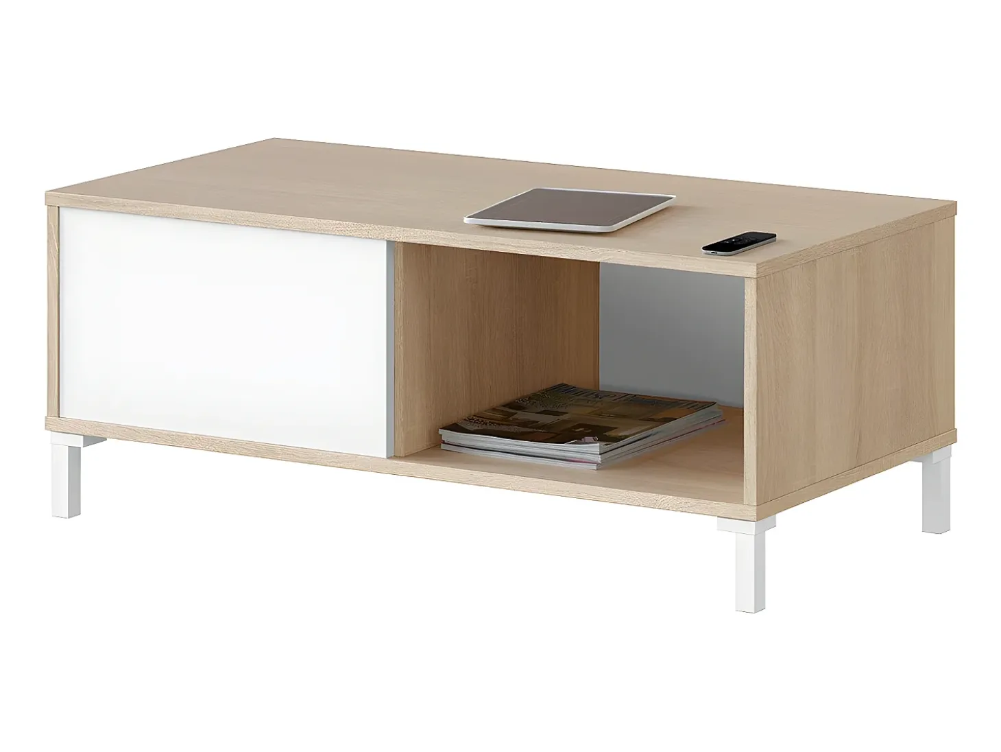 Mesa de centro con 2 compartimentos de almacenamiento - L100 cm - Brooklyn