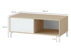 Mesa de centro con 2 compartimentos de almacenamiento - L100 cm - Brooklyn