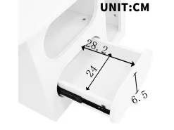 Mesa de centro con cajones - 97 x 45 x 43,5 cm - en forma de nube con espacio de almacenamiento - aglomerado - blanco