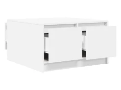 Mesa de centro con cajones blanca 70,5x70x40 cm